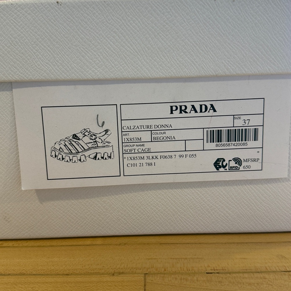 Prada PINK Rubber Monolith Sandals - Picture 2 of 5
